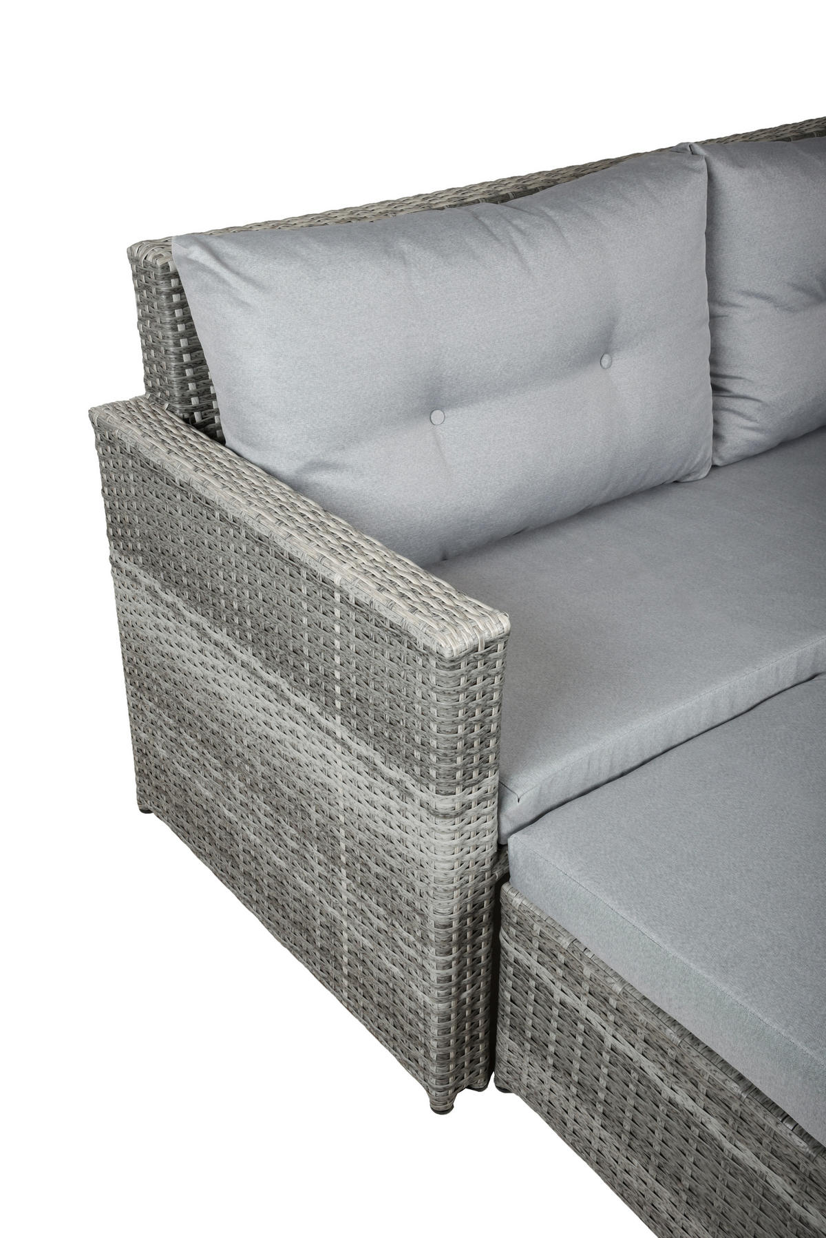 LOUNGESOFA  - Schwarz/Grau, Basics, Kunststoff/Textil (180/86/135cm) - Gardenson