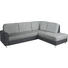WOHNLANDSCHAFT Lederlook, Webstoff - Schwarz/Alufarben, KONVENTIONELL, Textil/Metall (245/200cm) - Xora