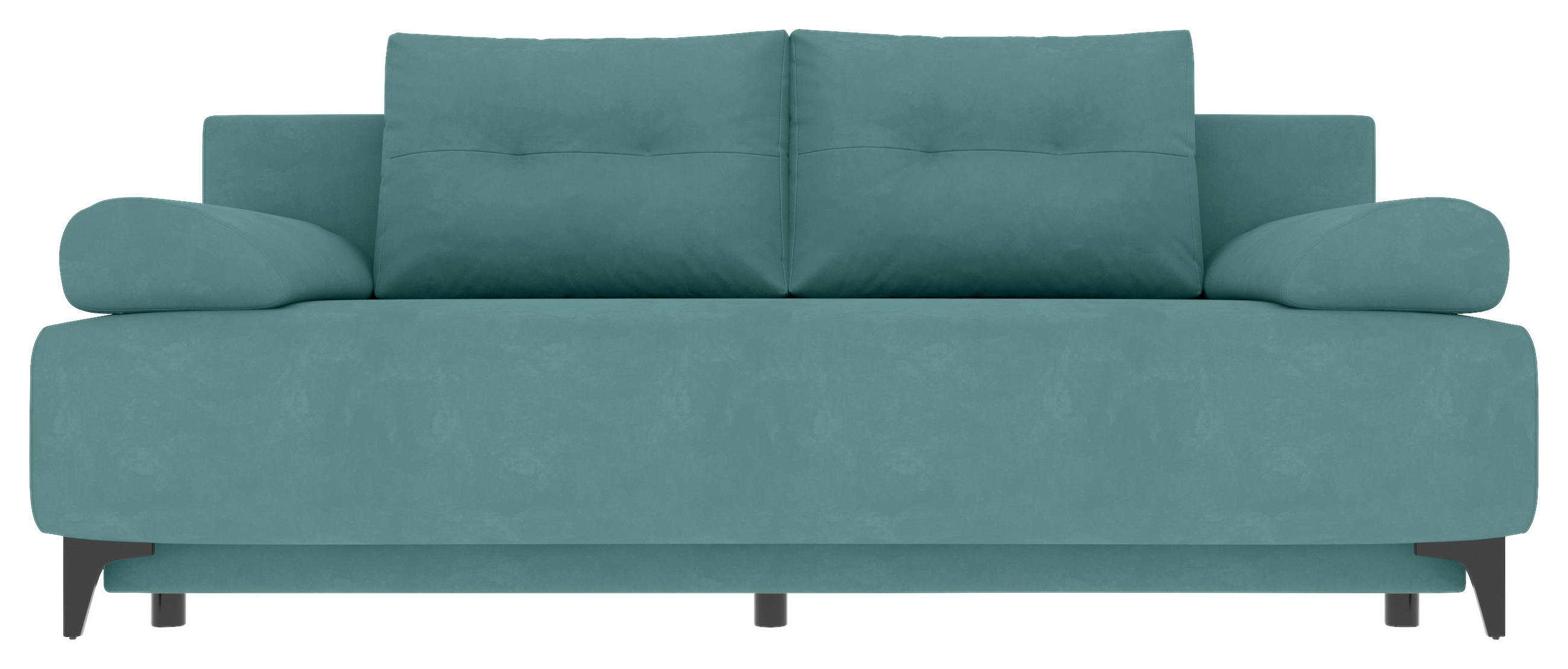 SCHLAFSOFA  mit Liegefunktion Velours Türkis  - Türkis/Schwarz, KONVENTIONELL, Textil/Metall (200/98/90cm) - Carryhome