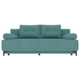 SCHLAFSOFA  in Velours Türkis  - Türkis/Schwarz, KONVENTIONELL, Textil/Metall (200/98/90cm) - Carryhome