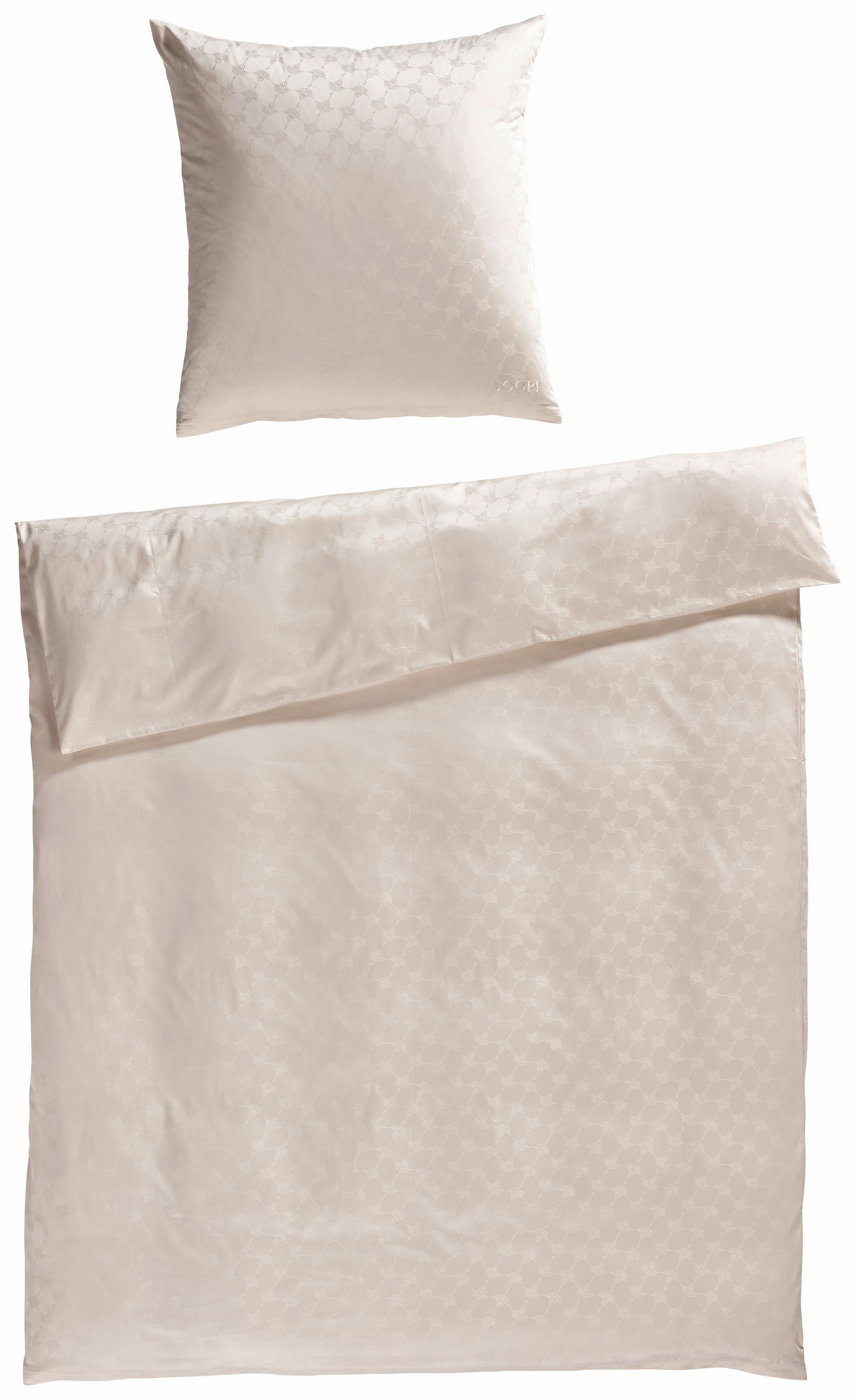BETTWÄSCHE Cornflower Jacquard, Makosatin 200/200 cm  - Champagner/Naturfarben, Basics, Textil (200/200cm) - Joop!