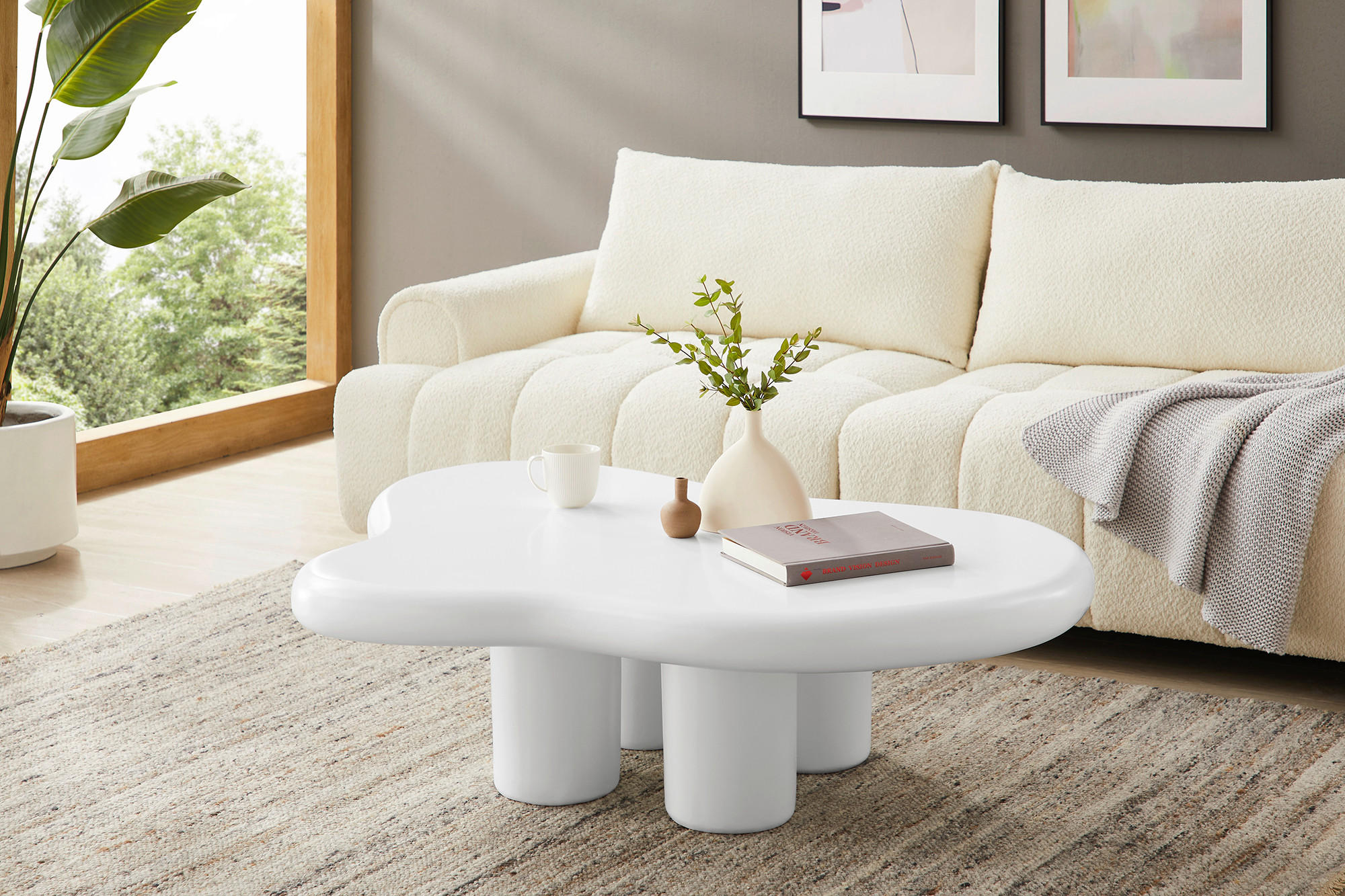 COUCHTISCH - Weiß, Design, Kunststoff (123/89/35cm) - Livetastic