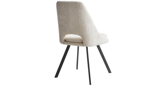 STUHL Cord Beige - Beige/Schwarz, Design, Textil/Metall (48/85/56cm) - Carryhome