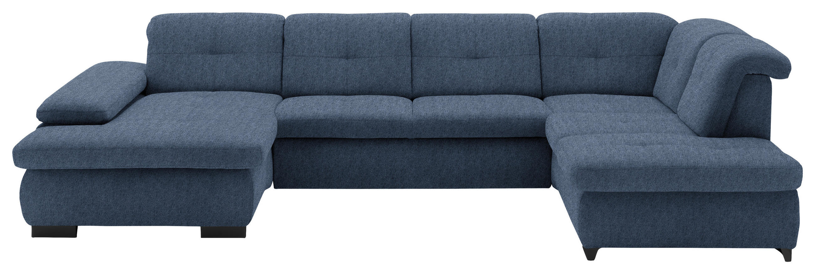 WOHNLANDSCHAFT Blau Webstoff - Blau/Schwarz, Design, Textil/Metall (174/337/210cm) - Beldomo Style