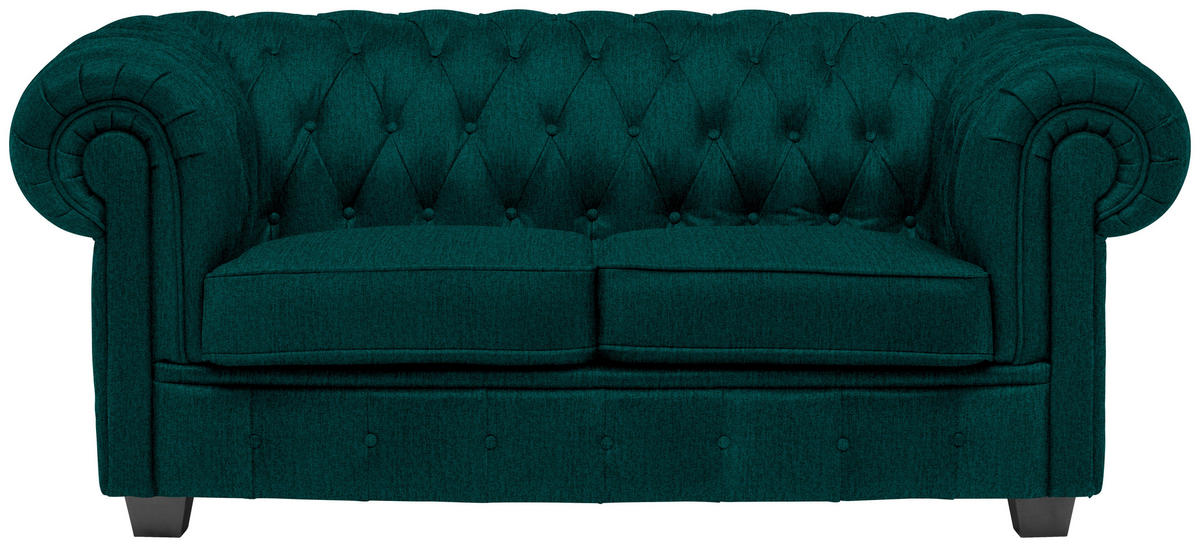 CHESTERFIELD SOFA šumsko zelena  - šumsko zelena/vendž, Lajfstajl, tekstil/drvo (180/76,5/96cm) - Landscape