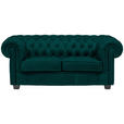 CHESTERFIELD-SOFA Webstoff Waldgrün  - Waldgrün/Wengefarben, LIFESTYLE, Holz/Textil (180/76,5/96cm) - Landscape