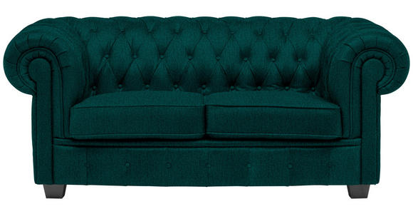 CHESTERFIELD-SOFA Webstoff Waldgrün  - Waldgrün/Wengefarben, LIFESTYLE, Holz/Textil (180/76,5/96cm) - Landscape