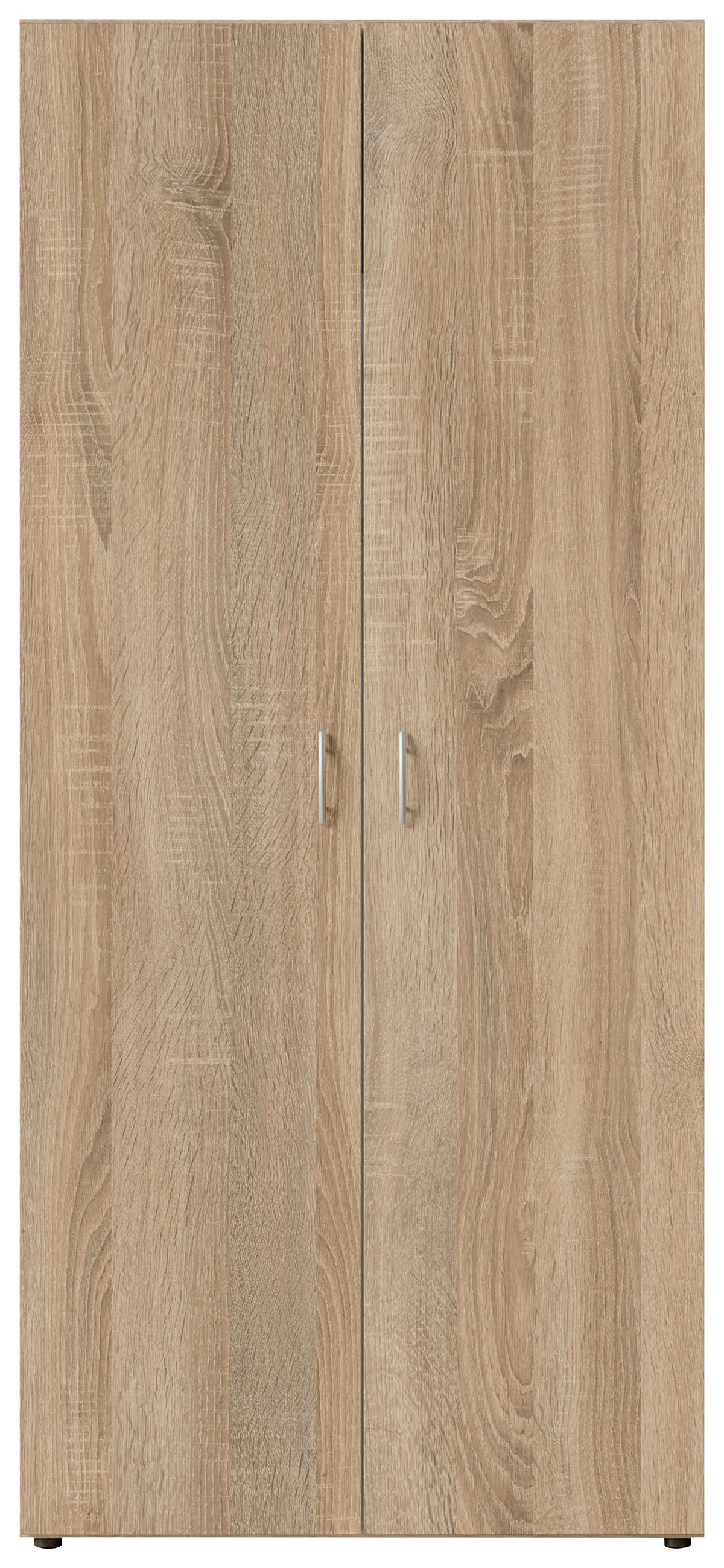 OMARA S KLASIČNIMI VRATI, hrast sonoma  - barve aluminija/hrast sonoma, Konvencionalno, umetna masa/leseni material (81/177/51cm) - Carryhome