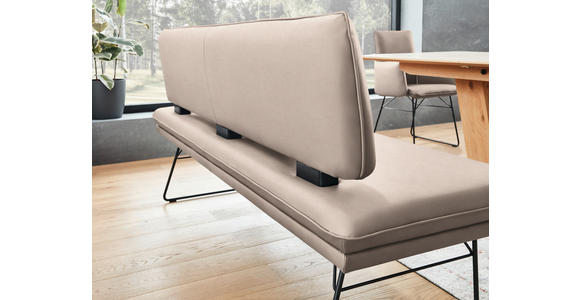 SITZBANK in Metall, Textil Schwarz, Greige  - Greige/Schwarz, Design, Textil/Metall (195/91/65cm) - Dieter Knoll