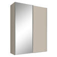 SCHWEBETÜRENSCHRANK  in Sandfarben  - Sandfarben/Alufarben, Design, Glas/Holzwerkstoff (188/222/68cm) - Moderano