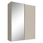 SCHWEBETÜRENSCHRANK  in Sandfarben  - Sandfarben/Alufarben, Design, Glas/Holzwerkstoff (188/222/68cm) - Moderano