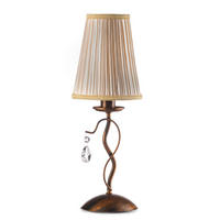 KRISTALL-TISCHLEUCHTE 15/15/42 cm   - Cognac/Cappuccino, KONVENTIONELL, Glas/Kunststoff (15/15/42cm)