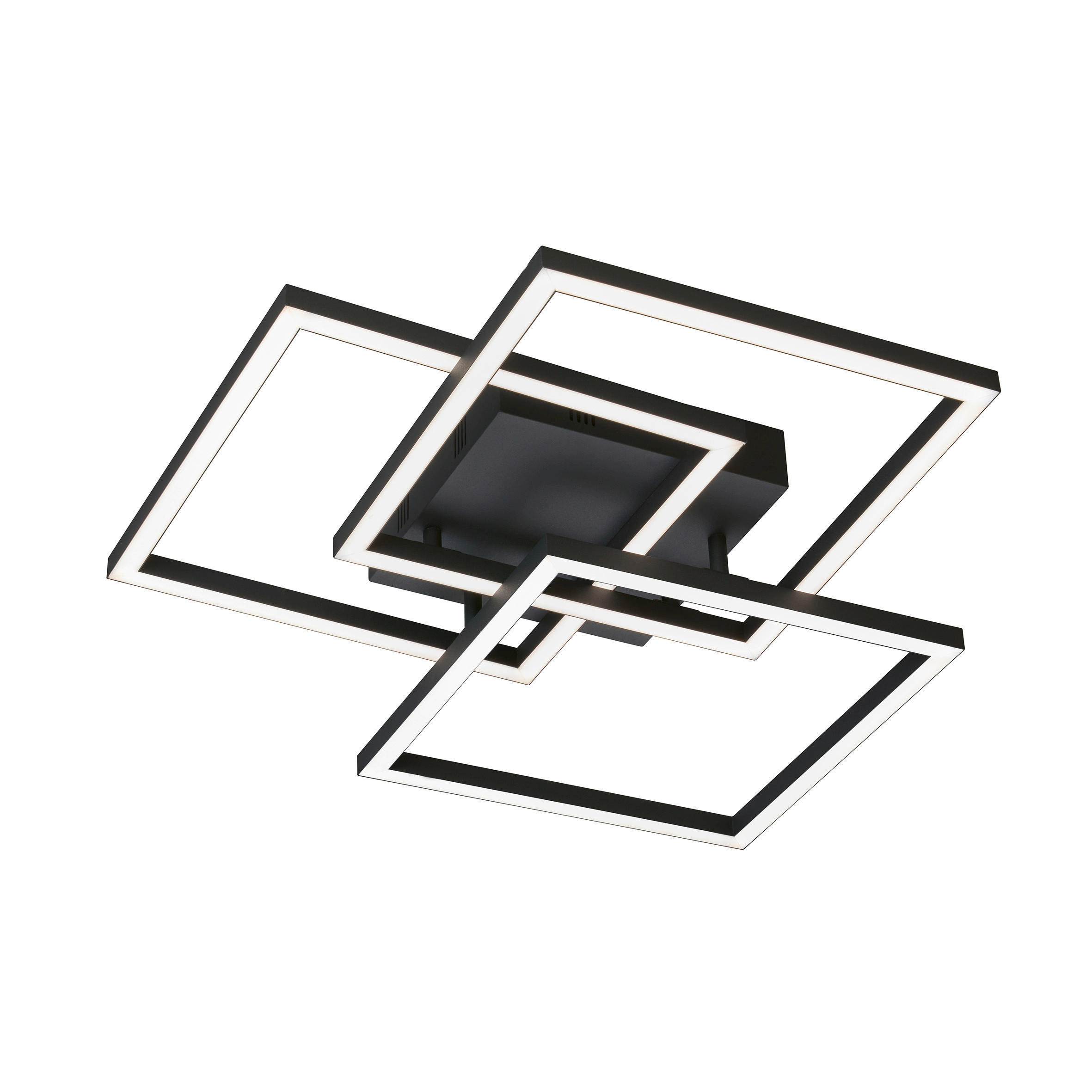 LED-DECKENLEUCHTE 52/52/9,5 cm   - Schwarz, Design, Metall (52/52/9,5cm)