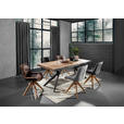 ESSTISCH in Holz, Metall 200/100/76 cm - Schwarz/Akaziefarben, Design, Holz/Metall (200/100/76cm) - Landscape