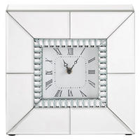 TISCHUHR Silberfarben 25,5/25,5/6,3 cm  - Silberfarben, Design, Glas/Holzwerkstoff (25,5/25,5/6,3cm) - Xora