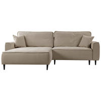 ECKSOFA in Flachgewebe Cappuccino  - Schwarz/Cappuccino, Design, Holz/Textil (183/263cm) - MID.YOU