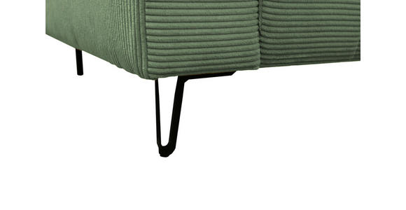 BIGSOFA  in Cord Salbeigrün  - Salbeigrün/Schwarz, KONVENTIONELL, Textil/Metall (246/100/116cm) - Carryhome