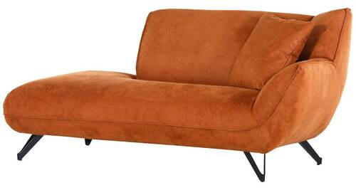 CHAISELONGUE TABALUGA Mikrofaser Cognac  - Cognac/Schwarz, Design, Textil/Metall (190/90/95cm) - Carryhome