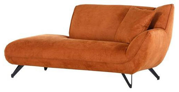 CHAISELONGUE TABALUGA Mikrofaser Cognac  - Cognac/Schwarz, Design, Textil/Metall (190/90/95cm) - Carryhome