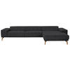 ECKSOFA in Flachgewebe Schwarz  - Wildeiche/Schwarz, Design, Holz/Textil (334/193cm) - Niels Andersson