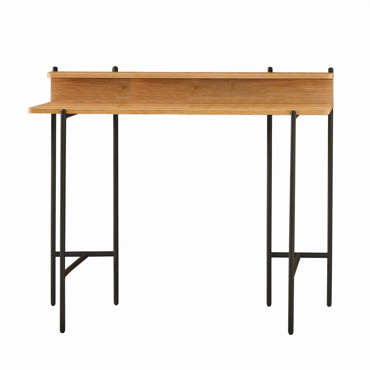 SCHREIBTISCH 120/46/85,5 cm  in Naturfarben, Schwarz  - Schwarz/Naturfarben, Design, Holzwerkstoff/Metall (120/46/85,5cm) - Livetastic