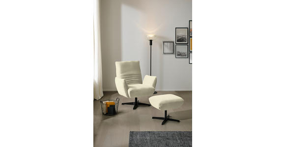 SESSEL in Chenille Creme  - Creme/Schwarz, Design, Textil/Metall (60/94/86cm) - Dieter Knoll