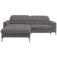 ECKSOFA  in Flachgewebe Grau  191/252 cm  - Schwarz/Grau, Design, Textil/Metall (191/252cm) - Dieter Knoll