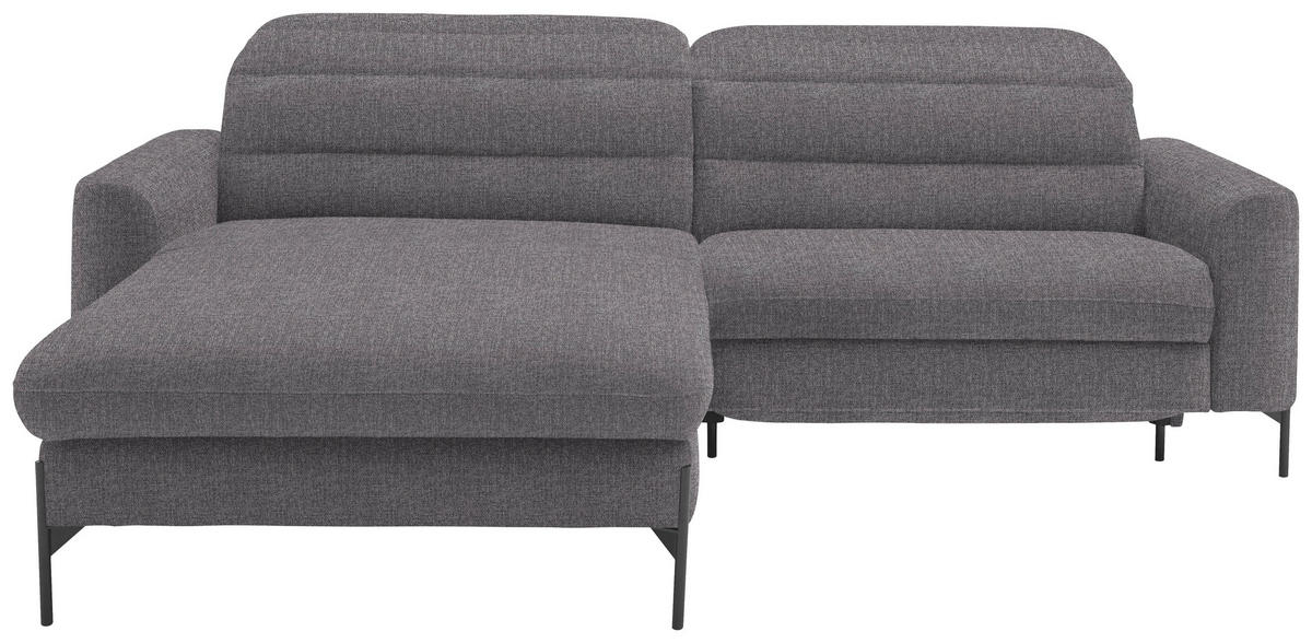 ECKSOFA  in Flachgewebe Grau  191/252 cm  - Schwarz/Grau, Design, Textil/Metall (191/252cm) - Dieter Knoll