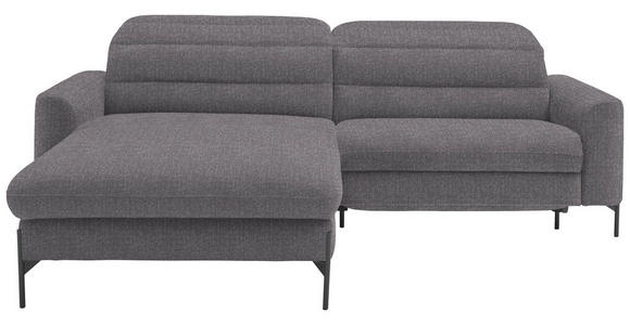 ECKSOFA  in Flachgewebe Grau  191/252 cm  - Schwarz/Grau, Design, Textil/Metall (191/252cm) - Dieter Knoll