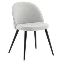STOLSET 2 styck stål textilväv  - ljusgrå/svart, Design, metall/textil (50/77/48cm) - Livetastic