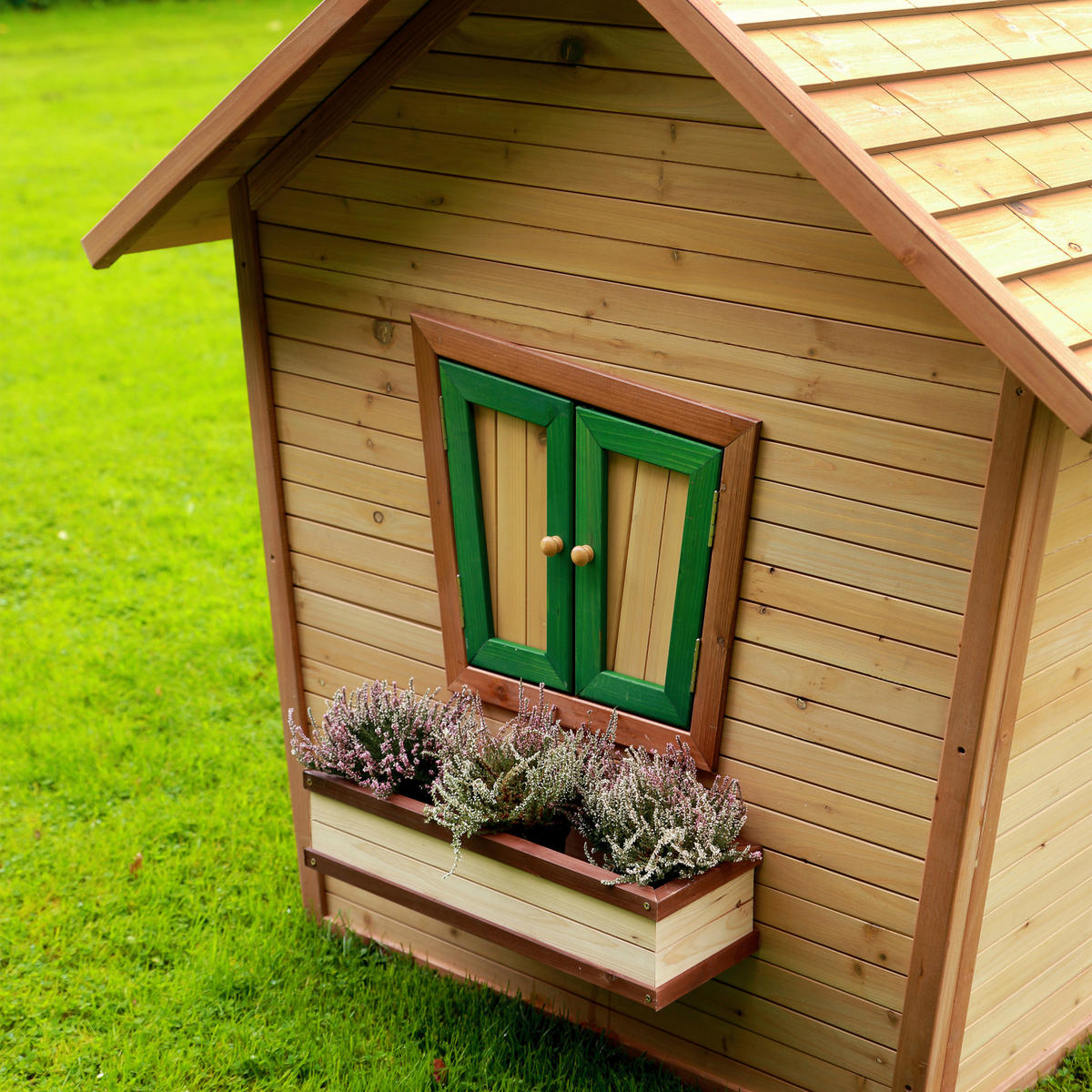 SPIELHAUS 144/146/157 cm  - Braun/Grün, KONVENTIONELL, Holz (144/146/157cm) - Ambia Garden