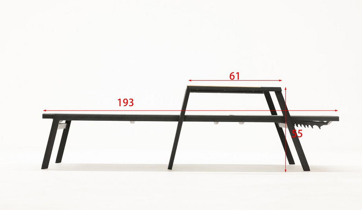SONNENLIEGE 76/51,5/196 cm  - Schwarz/Grau, Modern, Holz/Textil (76/51,5/196cm) - Amatio