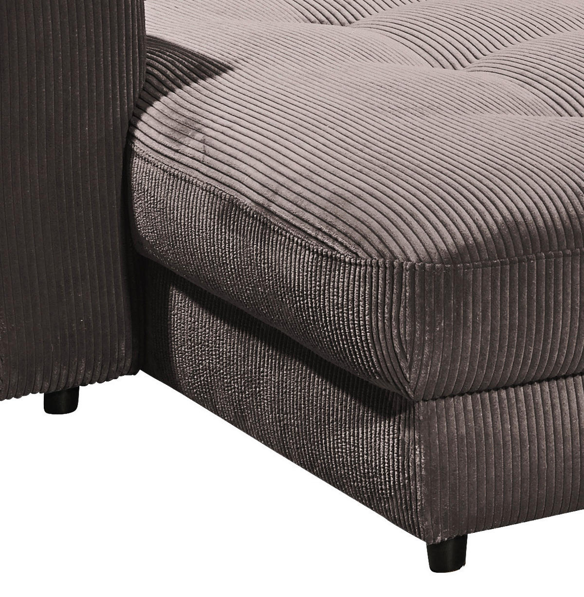 BIGSOFA in Cord Mokka  - Schwarz/Mokka, Konventionell, Holzwerkstoff/Kunststoff (292/90/194cm) - MID.YOU