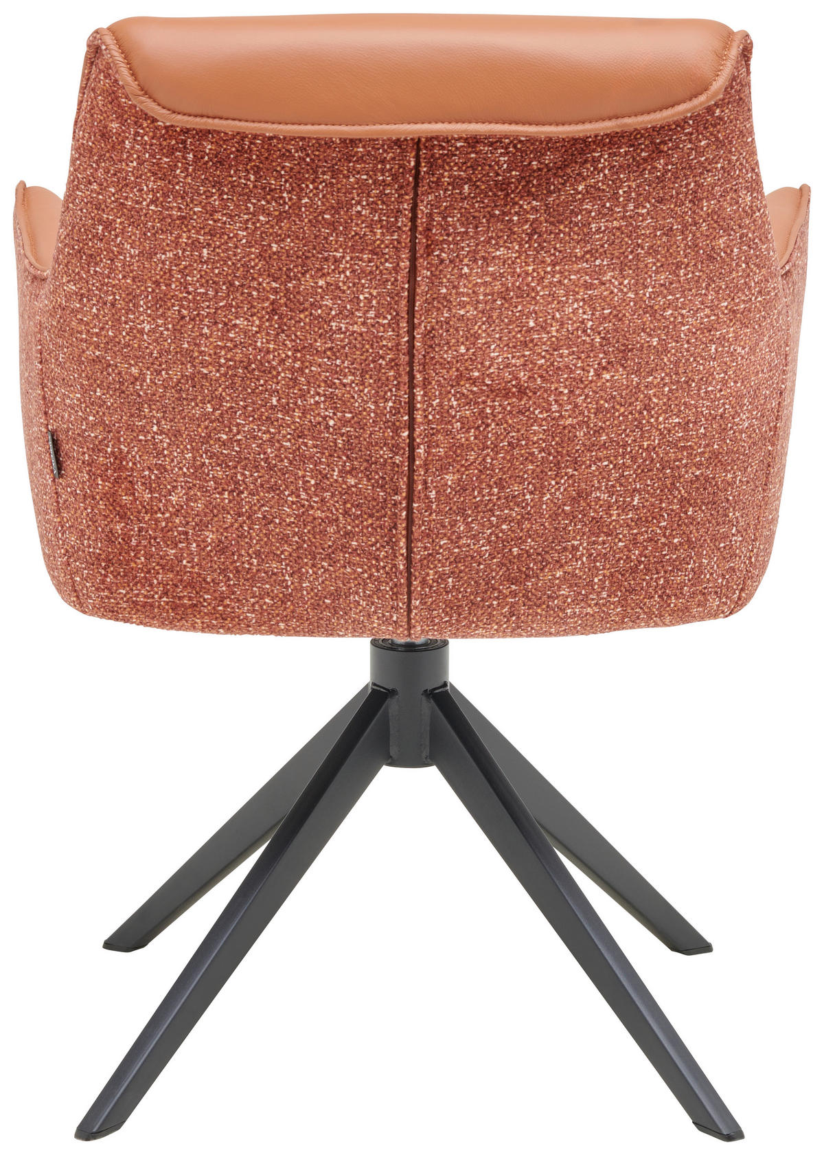 ARMLEHNSTUHL  in Eisen Webstoff Echtleder pigmentiert  - Cognac/Schwarz, Design, Leder/Textil (61/64/84,5cm) - Valdera