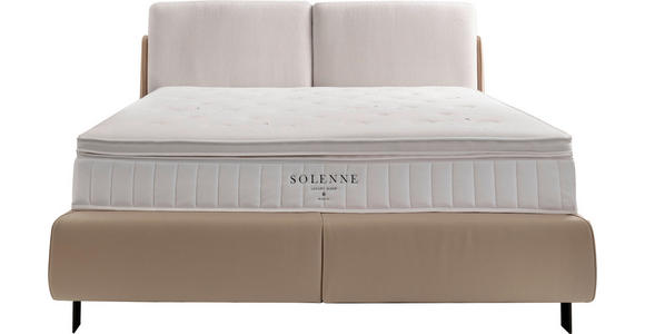 BOXSPRINGBETT 180/200 cm in Hellgrau, Greige - Greige/Hellgrau, Design, Textil/Metall (180/200cm) - Johann Jakob