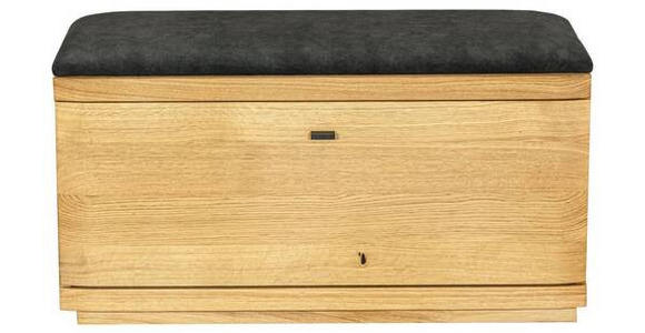 GARDEROBENBANK 90,8/43,8/38 cm  - Eichefarben/Anthrazit, Natur, Holz/Textil (90,8/43,8/38cm) - Linea Natura