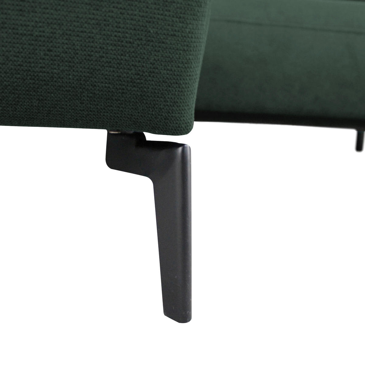 ECKSOFA in Flachgewebe Dunkelgrün  163/240 cm  - Dunkelgrün/Schwarz, Design, Textil/Metall (163/240cm) - MID.YOU