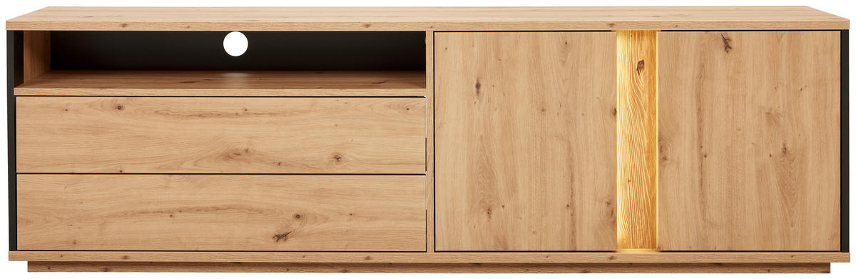 LOWBOARD  in 188/58/41 cm  - Anthrazit/Eiche Artisan, Design, Holzwerkstoff (188/58/41cm) - Stylife