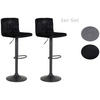 BARHOCKER-SET Samt Schwarz Stahl Sitzfläche 360° drehbar  - Dunkelgrau/Schwarz, MODERN, Textil/Metall (40/85/48cm) - MID.YOU