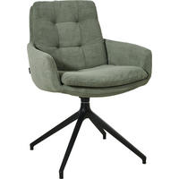 ARMLEHNSTUHL Cord  - Schwarz/Olivgrün, Design, Textil/Metall (63/90/69cm) - Johann Jakob