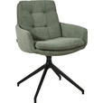 ARMLEHNSTUHL  Stoffauswahl, Typenauswahl, Sitzfläche 360° drehbar Cord  - Schwarz/Olivgrün, Design, Textil/Metall (63/90/69cm) - Johann Jakob