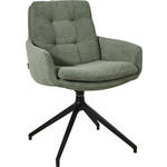 ARMLEHNSTUHL in Cord - Schwarz/Olivgrün, Design, Textil/Metall (63/90/69cm) - Johann Jakob