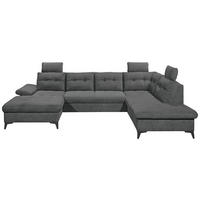 SAROKGARNITÚRA textil grafitszürke  - grafitszürke/fekete, Konventionell, műanyag/textil (170/324/218cm) - MID.YOU