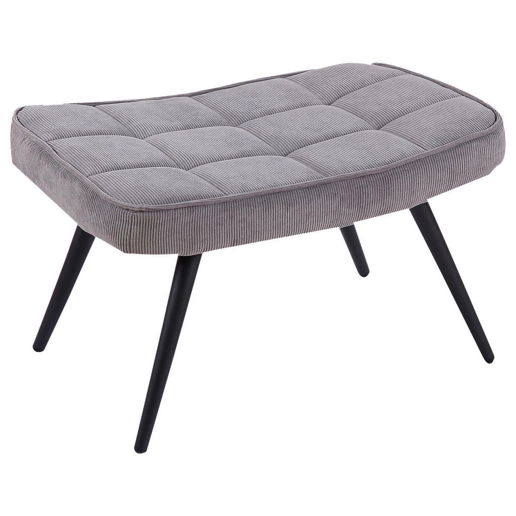 Hocker Uta Textil Grau Sitz Gepolstert H: 39 cm