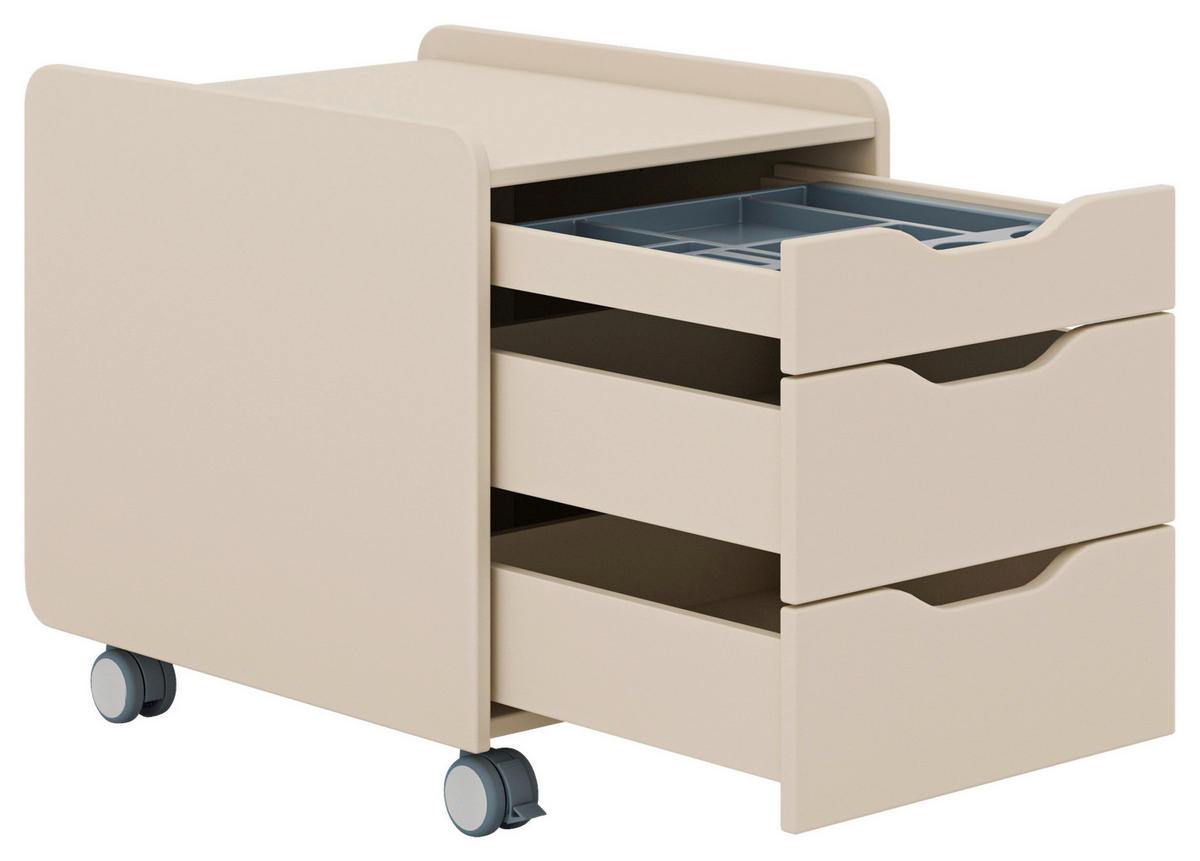 ROLLCONTAINER Beige, Kaschmir  - Kaschmir/Beige, Design, Holzwerkstoff (44,3/53,7/57,3cm) - Paidi