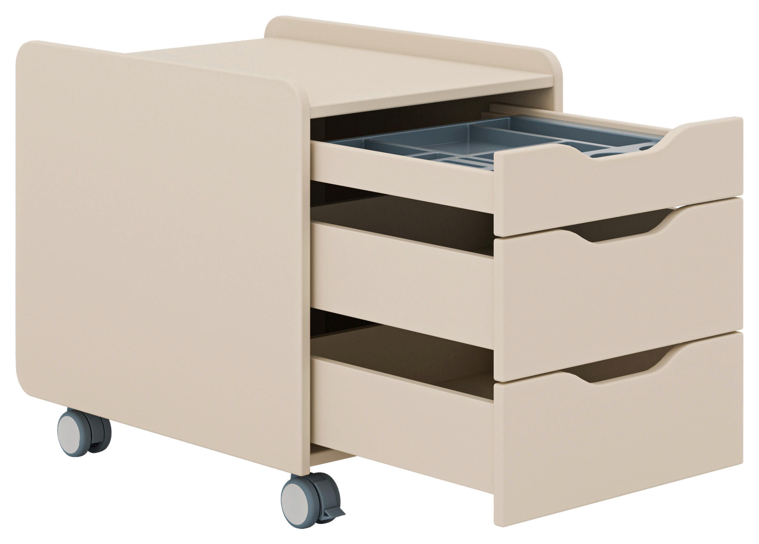 Thumbnail - Paidi Rollcontainer Malio, Beige, Kaschmir, Holzwerkstoff, 3 Schubladen, 44.3x53.7x57.3 cm, Blauer Engel, Goldenes M, gr...