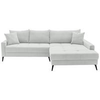 ECKSOFA Elfenbein Cord  - Elfenbein/Schwarz, KONVENTIONELL, Textil/Metall (280/173cm) - Hom`in