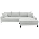 ECKSOFA  in Cord Elfenbein  280/173 cm  - Elfenbein/Schwarz, KONVENTIONELL, Textil/Metall (280/173cm) - Hom`in