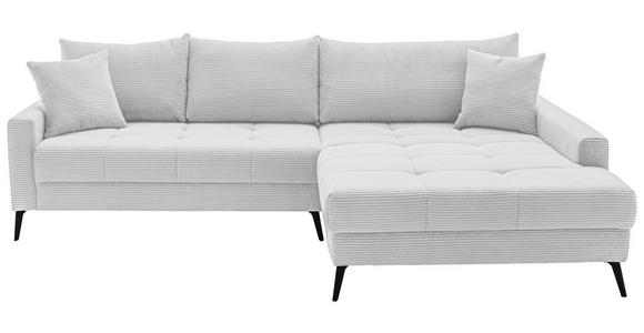 ECKSOFA  in Cord Elfenbein  280/173 cm  - Elfenbein/Schwarz, KONVENTIONELL, Textil/Metall (280/173cm) - Hom`in