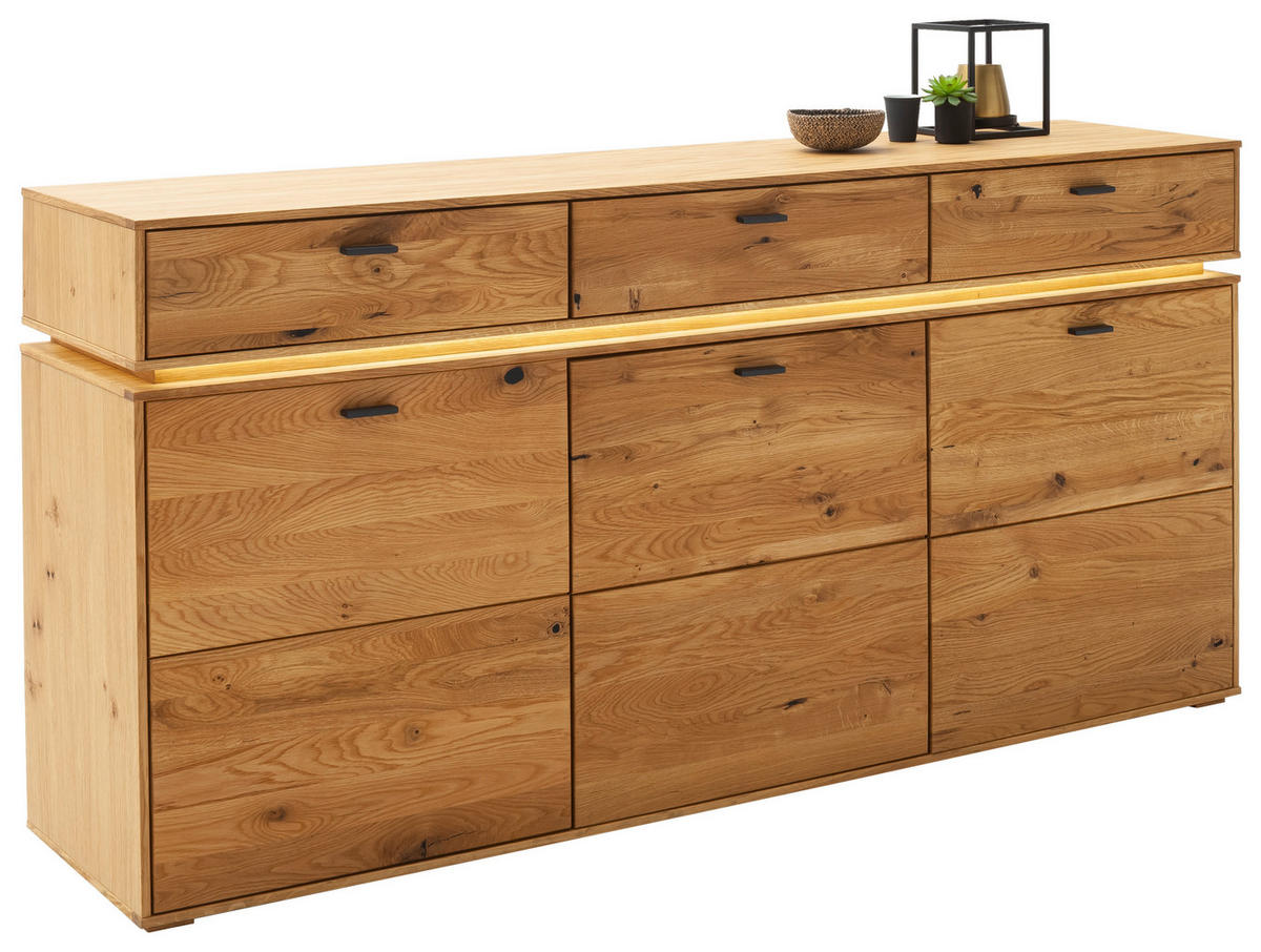 SIDEBOARD 183/90/44 cm  - Wildeiche/Anthrazit, Natur, Holz/Holzwerkstoff (183/90/44cm) - MID.YOU